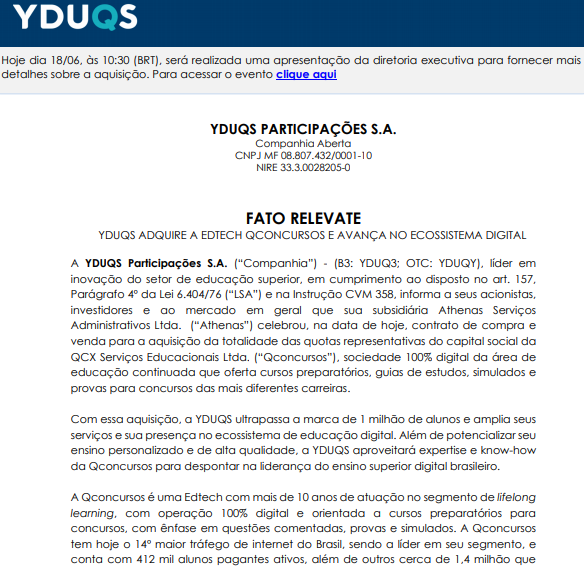 Yduqs adquire Edtech Qconcursos e avança no ecossistema digital