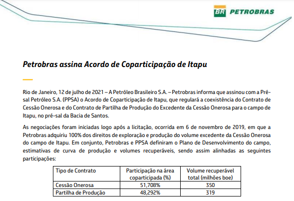 Petrobras assina acordo de coparticipação em Itaipu com PPSA