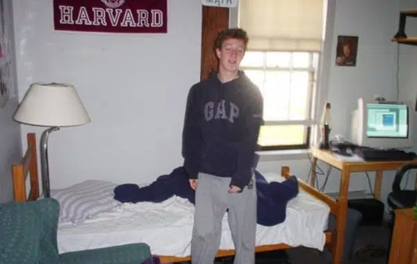 Mark Zuckerberg enquanto estudante de Harvard
