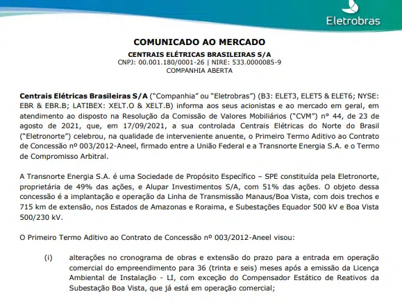 Eletrobras: Eletronorte assina 1º aditivo referente à linha Manaus – Boa Vista
