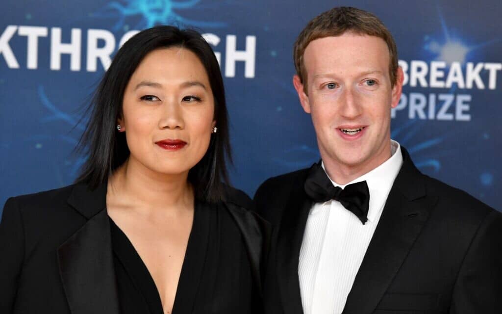 Mark Zuckerberg e a esposa, Priscilla Chan
