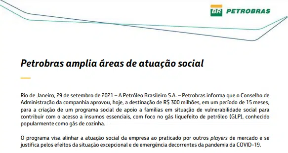 Petrobras amplia áreas de atuação social com aporte de R$300 mi