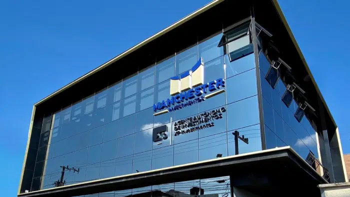 Imagem mostra a sede da Manchester Investimentos, em Joinville.